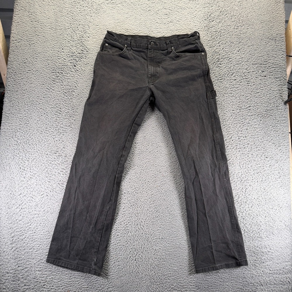 Vintage‎ Dickies Jeans Mens 33x32 Black Cotton Denim Straight Carpanter Stretch